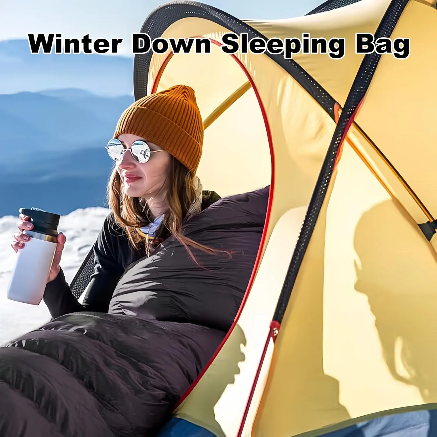 Ultralight Down Sleeping Bag for Adults with 600 Fill Power, Compact Sleeping Bag with Compression Sack for Backpacking, Hiking and Camping