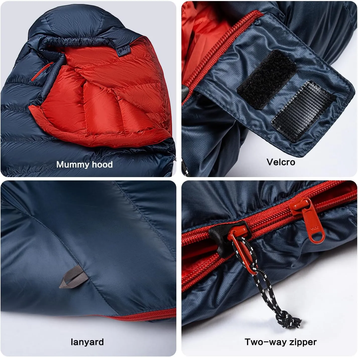Ultralight Mummy Down Sleeping Bag 650 Fill Power Duck Down Suits for 32 Degree F for Camping Hiking Backpacking