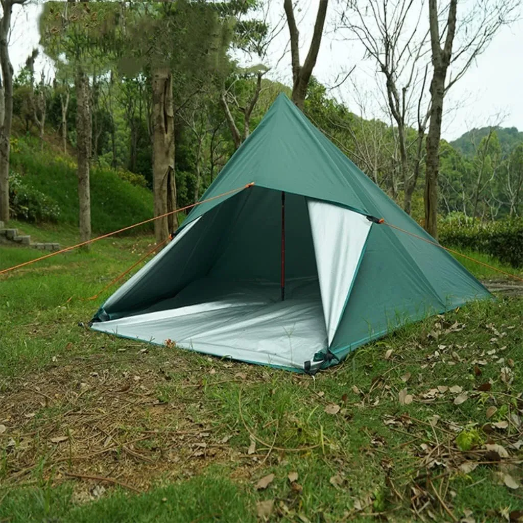 Ultralight Tarp Outdoor Camping Survival Sun Shelter Shade Silver Coating Pergola Waterproof Beach Tent (13 x 10 ft, Green)