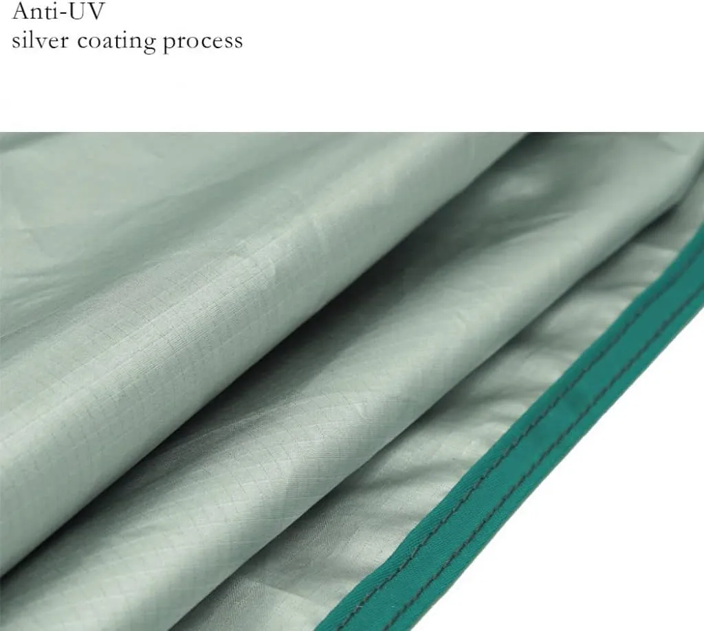 Ultralight Tarp Outdoor Camping Survival Sun Shelter Shade Silver Coating Pergola Waterproof Beach Tent (13 x 10 ft, Green)