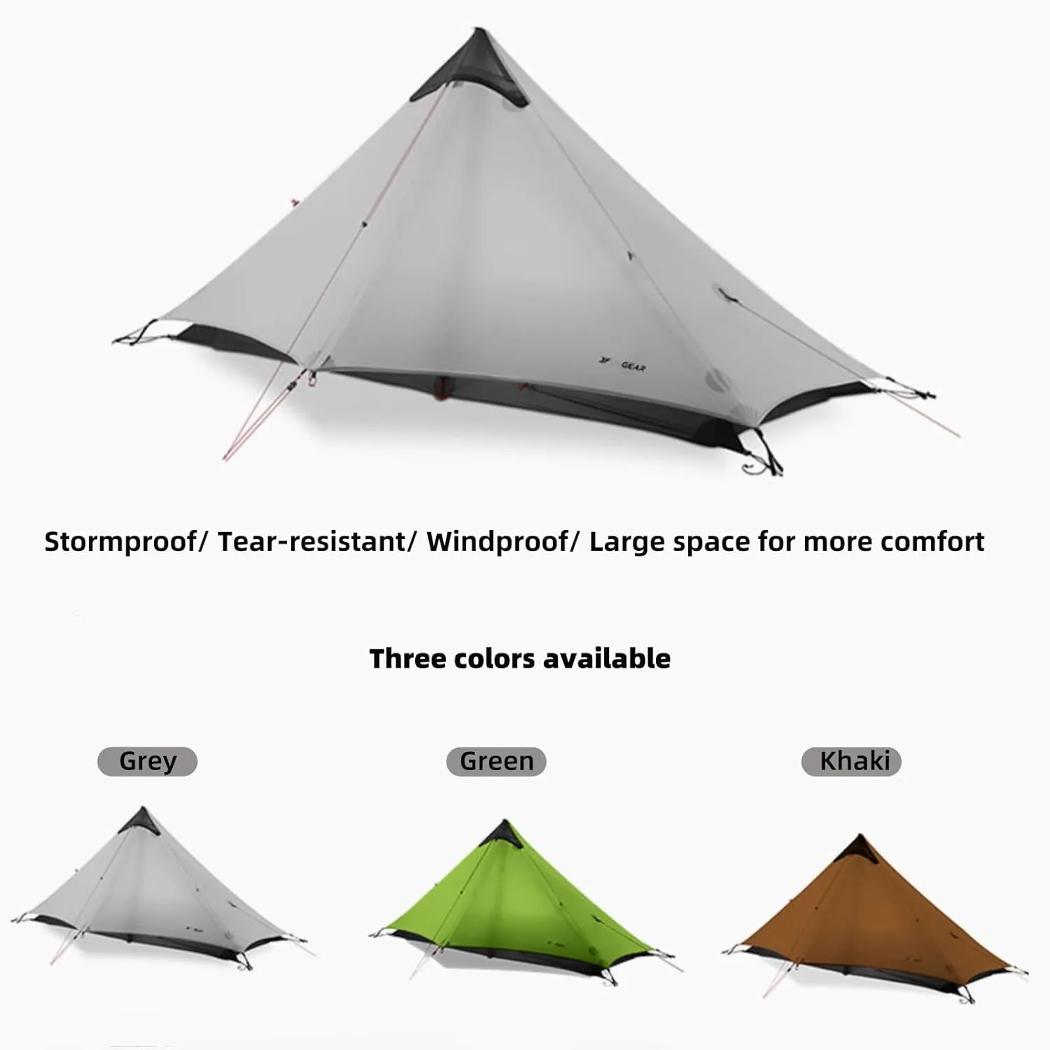 Ultralight Tent for Backpacking, LANSHAN 1 Trekking Pole Tent 1 Person 3/4 Season Lightweight Easy Set Up Double Layer Shelter Waterproof Tents for Camping Hiking Outdoor Mountaineering