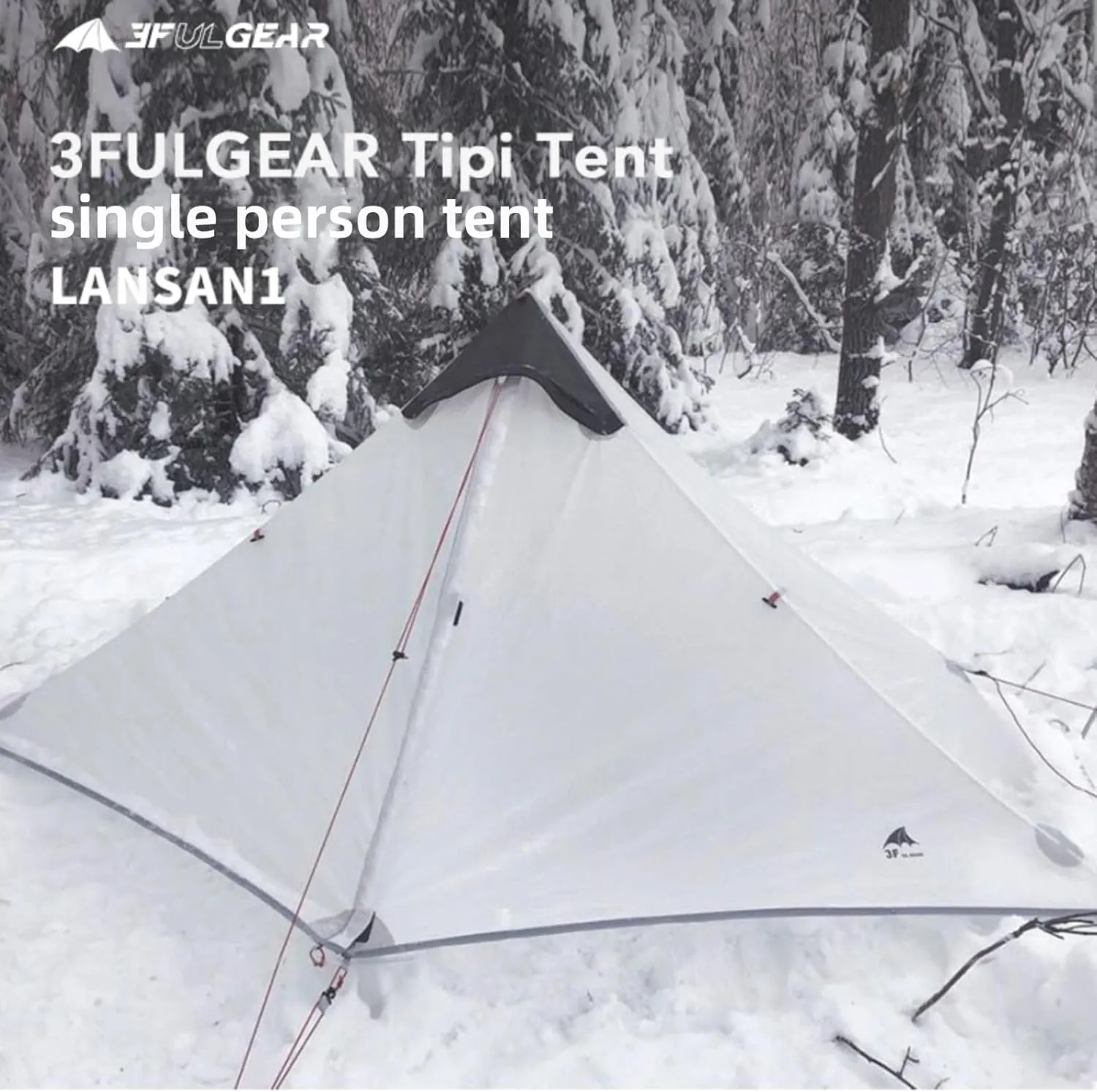 Ultralight Tent for Backpacking, LANSHAN 1 Trekking Pole Tent 1 Person 3/4 Season Lightweight Easy Set Up Double Layer Shelter Waterproof Tents for Camping Hiking Outdoor Mountaineering