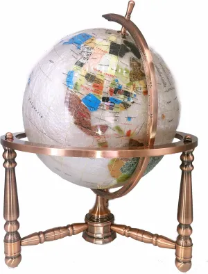 Unique Art Since 1996 330 MNGT Pearl Copper Desktop Gemstone Globe