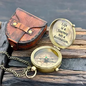 Unique Gifts for Men, Engraved Compass - Life is a Journey not a Destination - Unique Gifts for Fathers, dad, for him Gifts Husband, Husband
