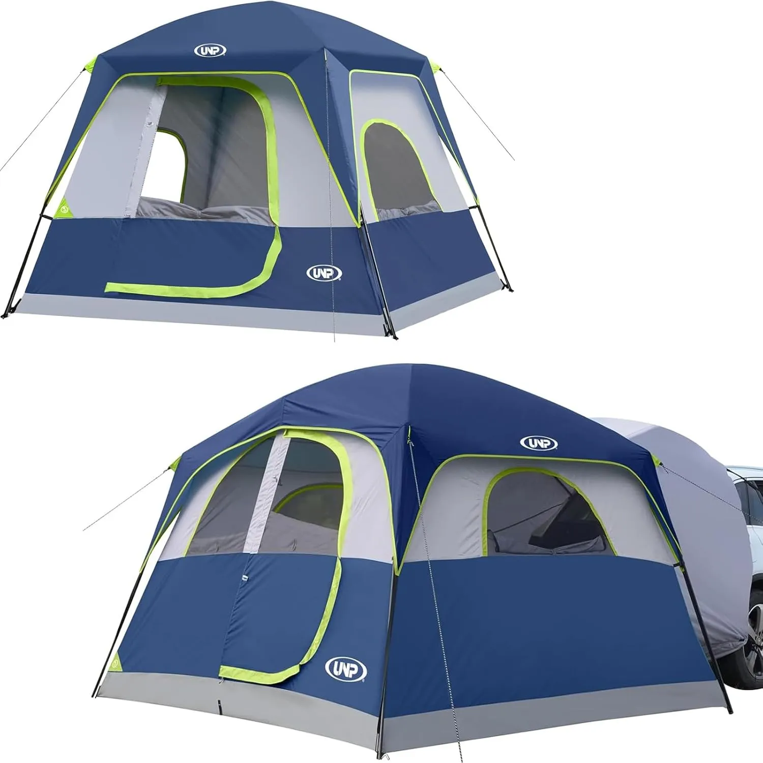 UNP Camping Tent 4 Person and 6-Person Car Camping Ten Easy Set Up Waterproof with Top Rainfly for Outdoor Camping/Hiking