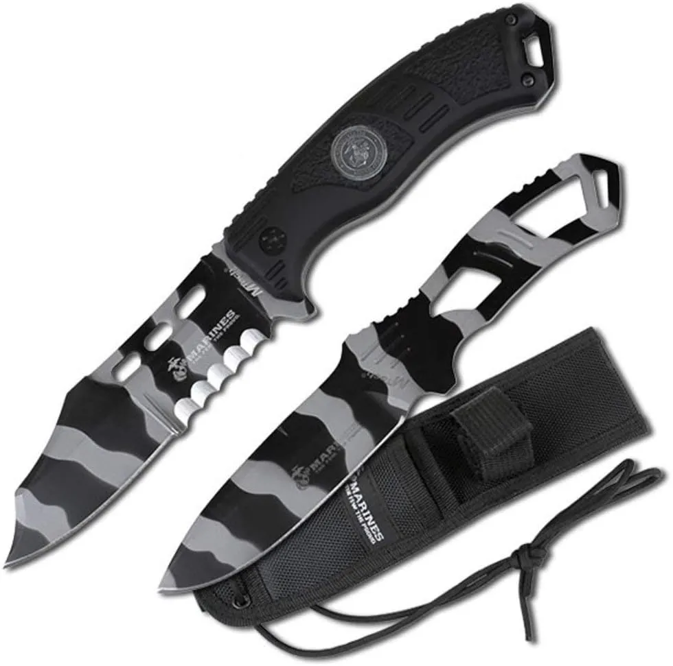 U.S. Marines by MTech USA M-1032 Series Fixed Blade Knife Set with 8.5-Inch and 7.1-Inch Knives