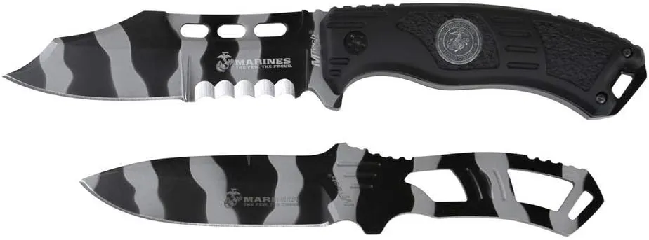 U.S. Marines by MTech USA M-1032 Series Fixed Blade Knife Set with 8.5-Inch and 7.1-Inch Knives