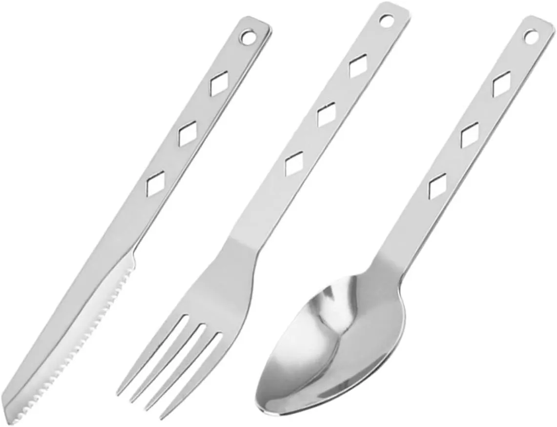 VANZACK 2 Sets Travel Cutlery Stainless Steel Camping Utensils Set Forks Spoons