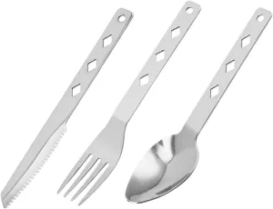 VANZACK 2 Sets Travel Cutlery Stainless Steel Camping Utensils Set Forks Spoons