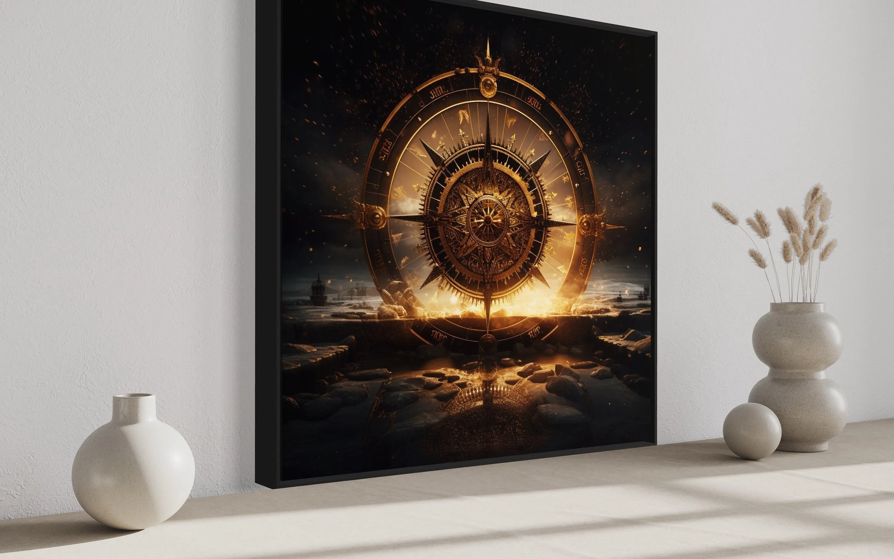 Vegvisir Norse Mythology Runic Compass Symbol Viking Wall Art