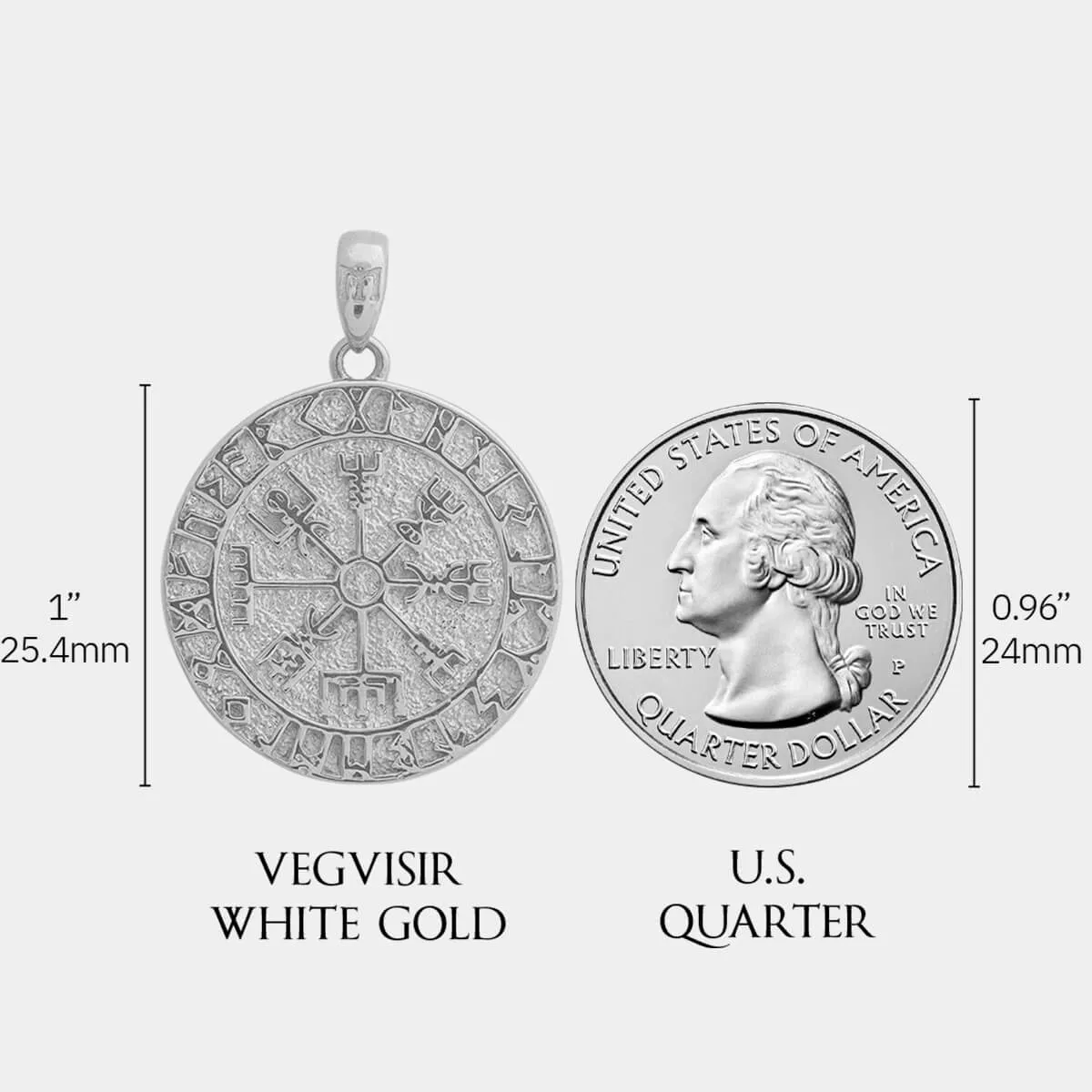 Vegvisir Pendant - White Gold
