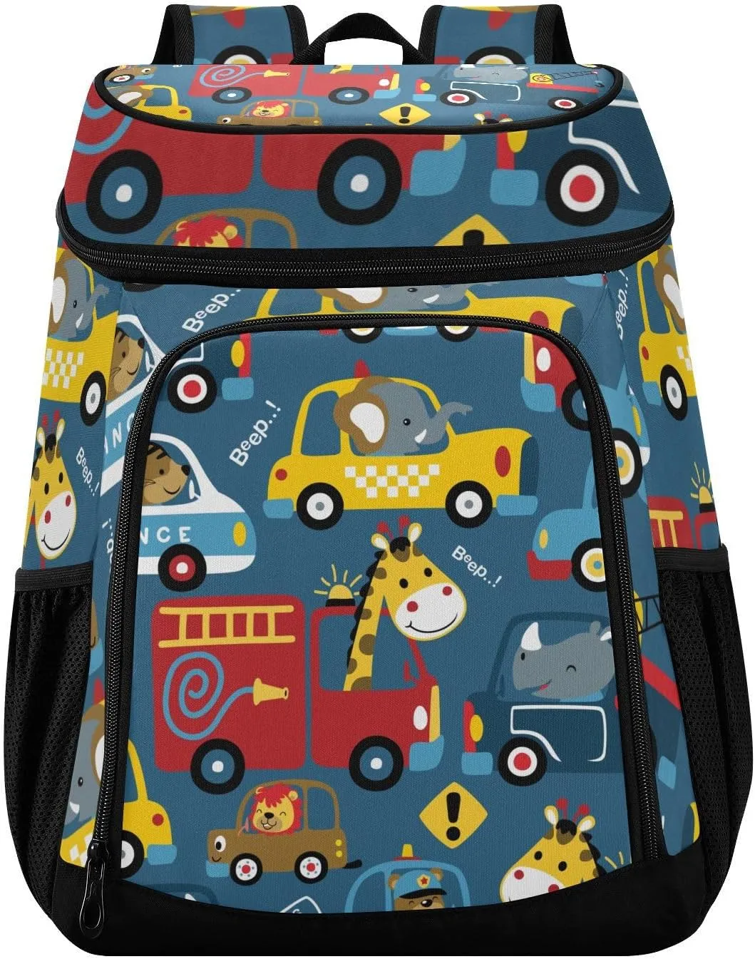 Vehicles Cartoon Funny Animals Cooler Backpack Cooler Insulated Leak Proof Lunch Backpack 36 Cans Waterproof Soft for Men Women Picnic Hiking Camping Beach