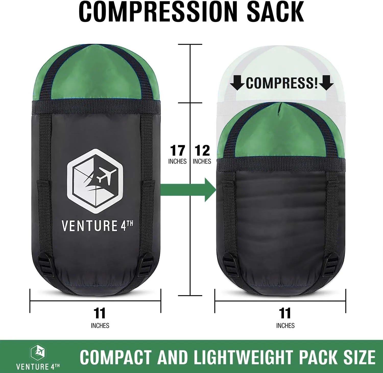 VENTURE 4TH Backpacking Sleeping Bag – XXL, Double and Single Sizes - Lightweight Warm & Cold Weather Sleeping Bags for Adults, Kids & Couples – Ideal for Hiking, Camping & Outdoor Adventures