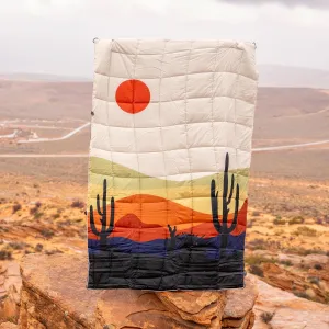 Versatile Packable Outdoor Camping Blanket, Puffy Blanket, Primaloft® Insulation, Warm, Durable, Lightweight, Waterproof, Oversize, Beach, Stadium, and More! 55"x80" (Desert)