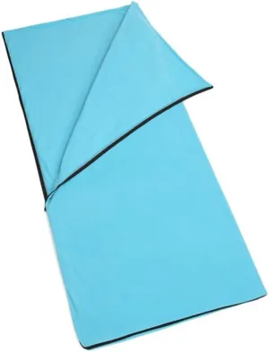 VICASKY Camping Cool Weather Fleece with Storage Bag Lightweight for Hiking Outdoor Activities Sky Blue