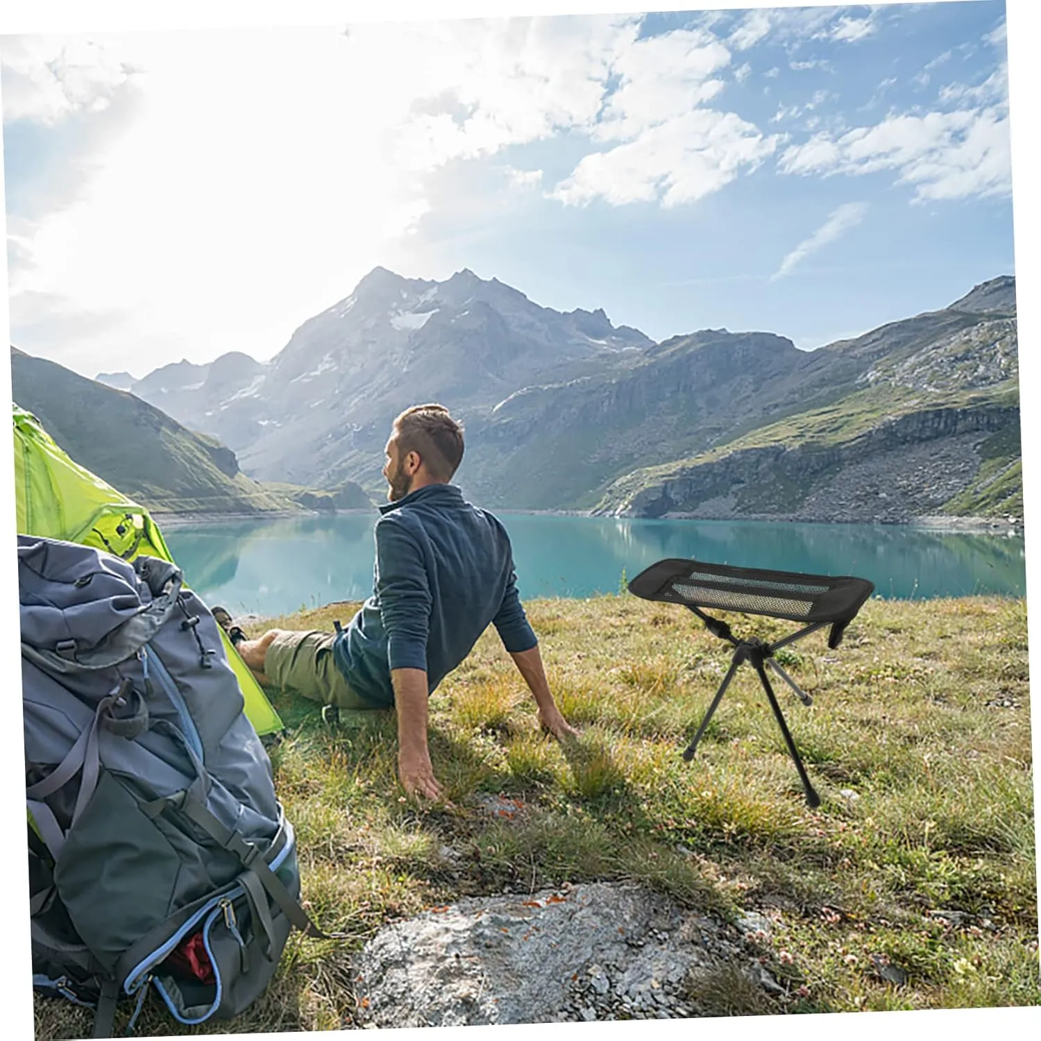 VICASKY Portable Camping Stool Lightweight Foldable Fishing Chair for Outdoor Activities Compact and Durable Design for and Storage for Hiking BBQ and Picnics