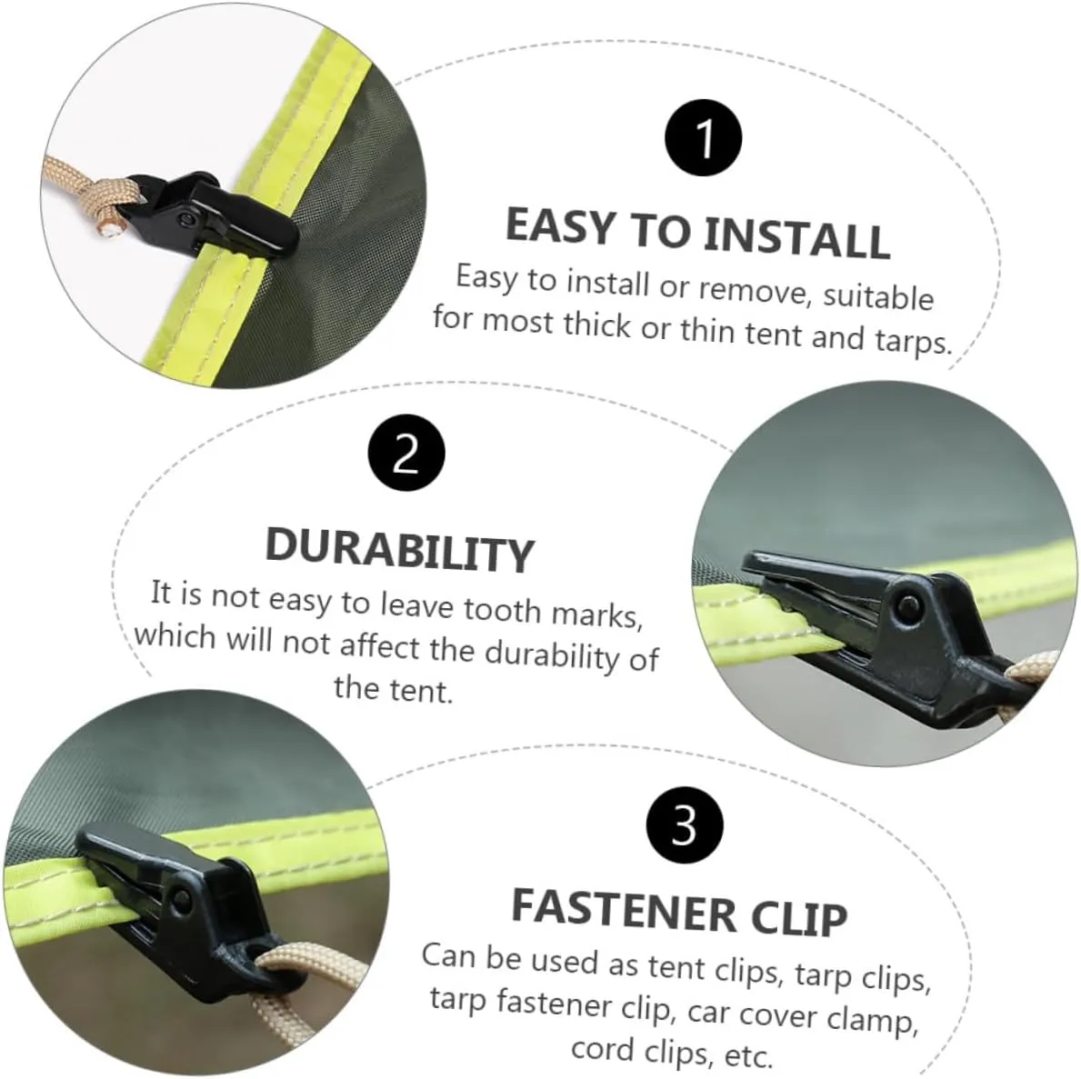 VICASKY Tent Fastener Clip Clamp Clamps Camping Shelter Camping Accessories for Tent Tarp Clips Tent Clip Tent
