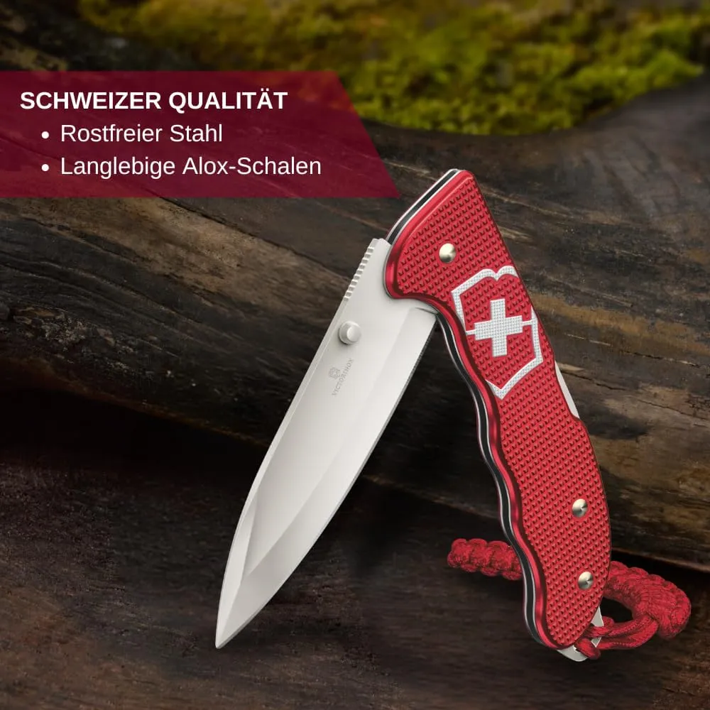 Victorinox Evoke Swiss Army Knife, Featuring a Foldable Blade with Thumb Stud and Lockback Mechanism