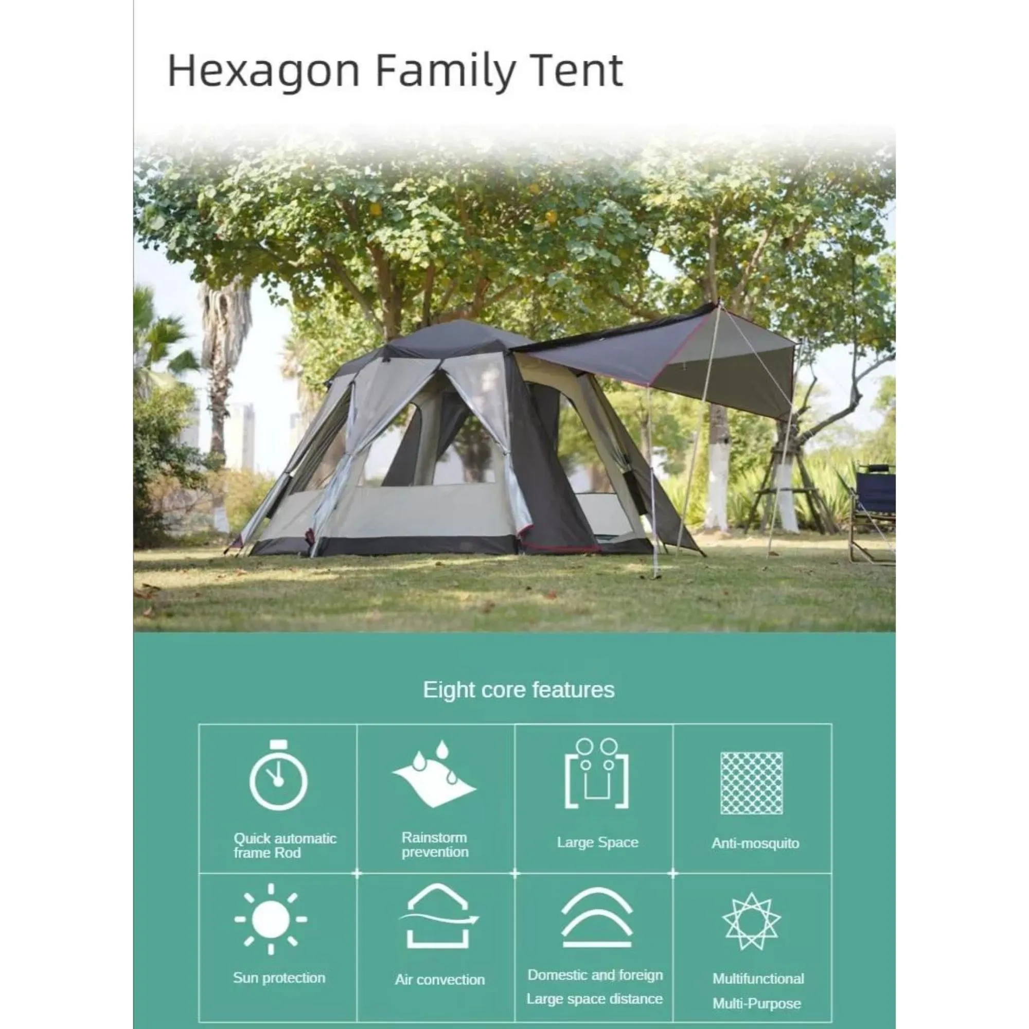 Vidalido Hexagonal Tent - Coffee