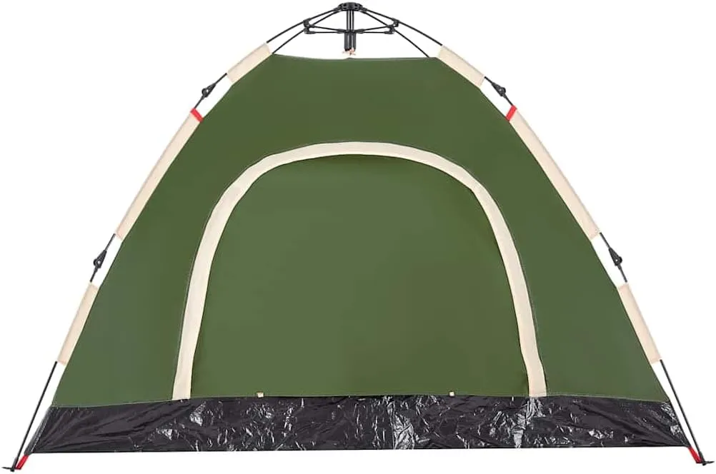 vidaXL Camping Tent 3-Person, Garden Shelter, Portable Canopy for Outdoor Patio Hiking, Lightweight Tent, Foldable Tent, Green Quick Release
