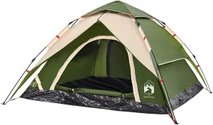 vidaXL Camping Tent Dome 5-Person, Garden Shelter, Portable Canopy for Outdoor Patio Hiking, Foldable Dome Tent, Green Quick Release