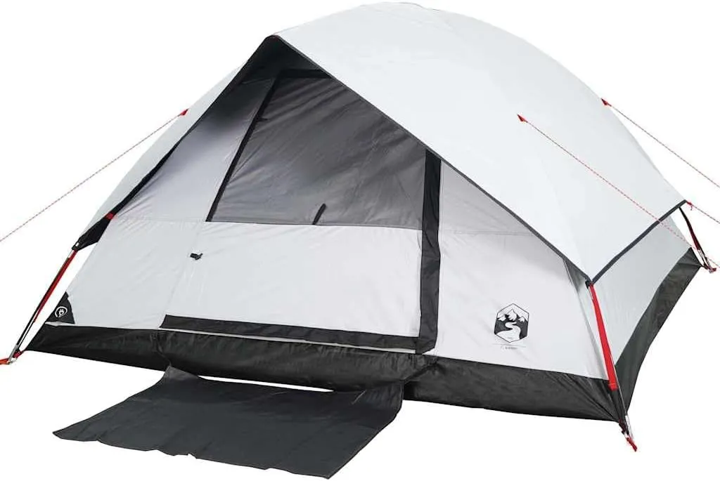 vidaXL Family Tent Dome 6-Person White Blackout Fabric Waterproof
