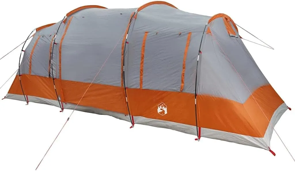vidaXL Family Tent Tunnel 6-Person Grey Waterproof