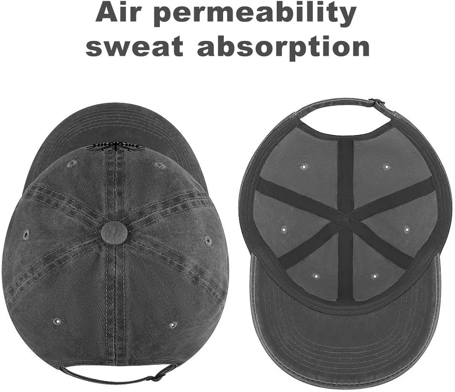Viking Symbol Baseball Cap, Norse Vegvisir Iceland Runes Compass Sun Hat, Adjustable Cotton Trucker Hat Golf Hat,Dark Gray