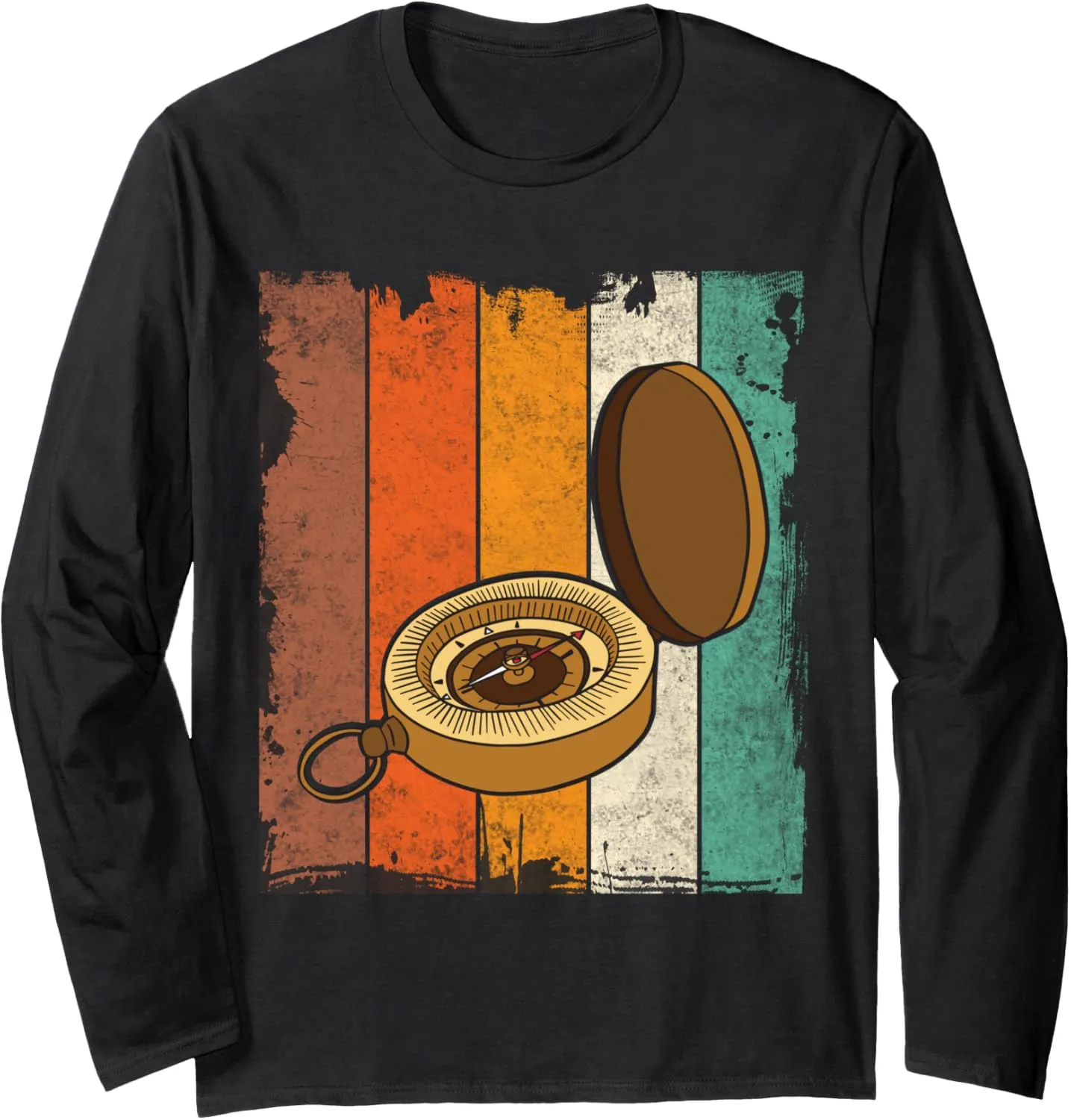 Vintage Pocket Compass Long Sleeve T-Shirt