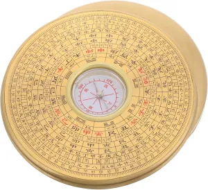 Vintage Pocket Compass Solid Copper Outdoor Navigation Tool for Camping Acrylic Cover