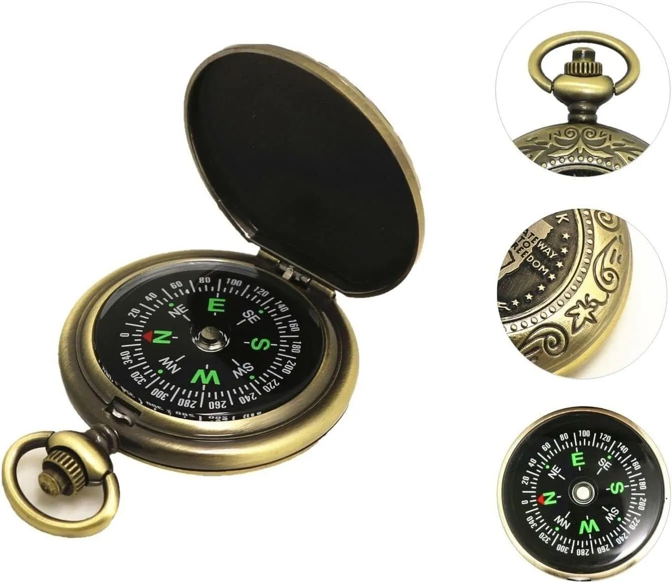 Vintage Pocket Watch Compass Zinc Alloy Vintage Exquisite Look Outdoor Sports