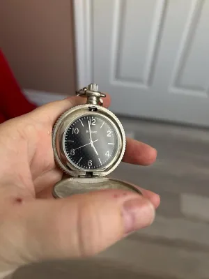 Vintage RELIC Silver Pocket Watch, Vintage Soldier, Engraved U.S Nautical, for him Antique Compass