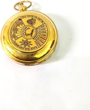 Vintage Style 50-Year Calendar Compass, Brass Nautical Pocket Compass, Personalized Gift