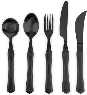 Vive Weighted Utensils (5 Piece) - Parkinson Spoon and Fork Set Plus Knife - Adaptive, Heavy 7 ounce Weight Stainless Steel Silverware for Hand Tremors, Adults, Elderly Patients