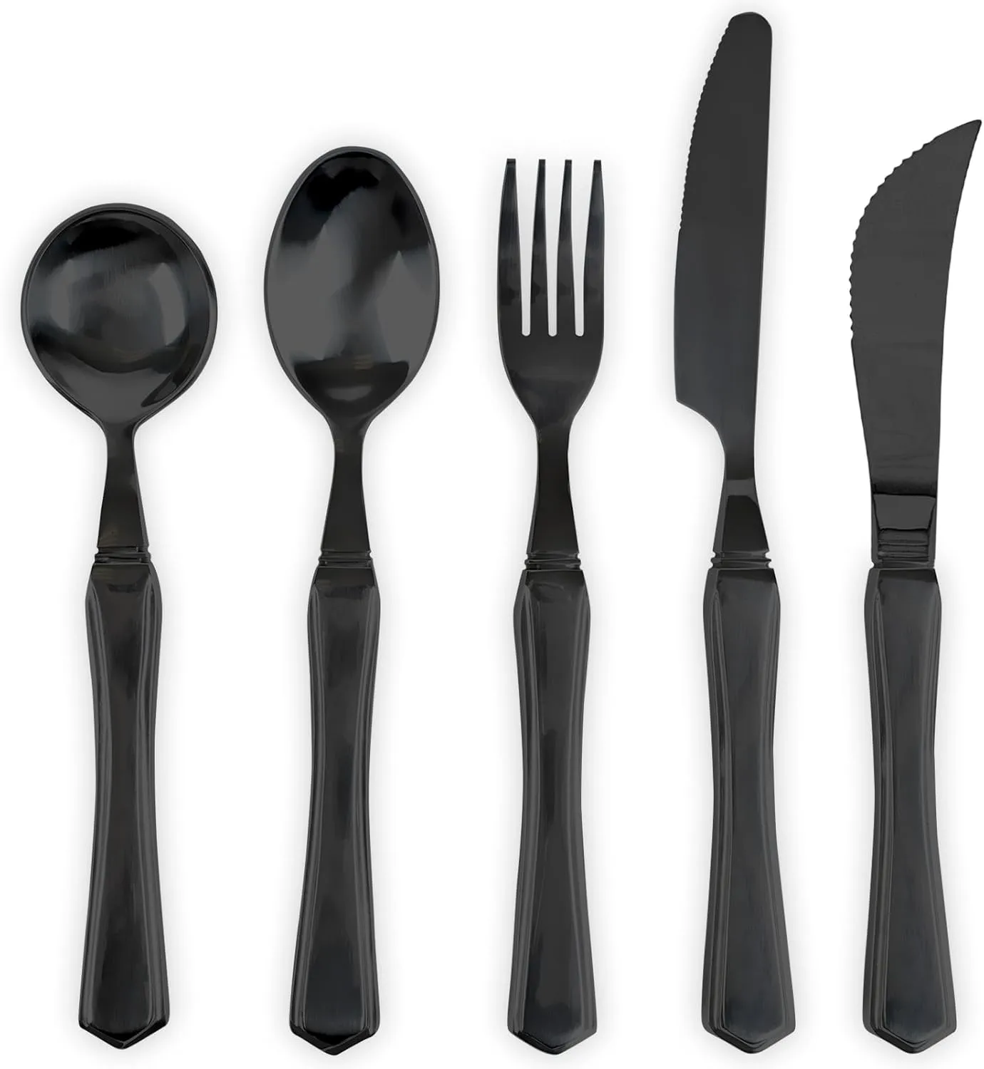 Vive Weighted Utensils (5 Piece) - Parkinson Spoon and Fork Set Plus Knife - Adaptive, Heavy 7 ounce Weight Stainless Steel Silverware for Hand Tremors, Adults, Elderly Patients