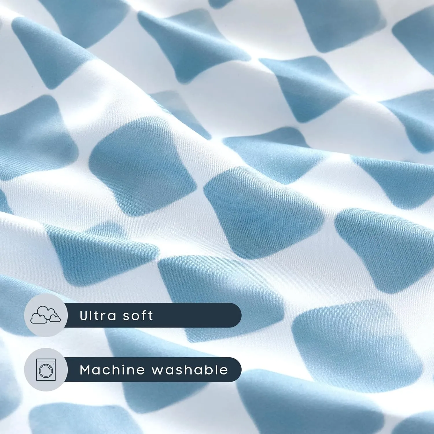 Wake In Cloud - Sleeping Bag for Kids Toddlers Boys Girls, Portable Compact Lightweight Backpacking Nap Mat with Pillow and Blanket, Gingham Grid Checkered, Blue White, 55" x 30"