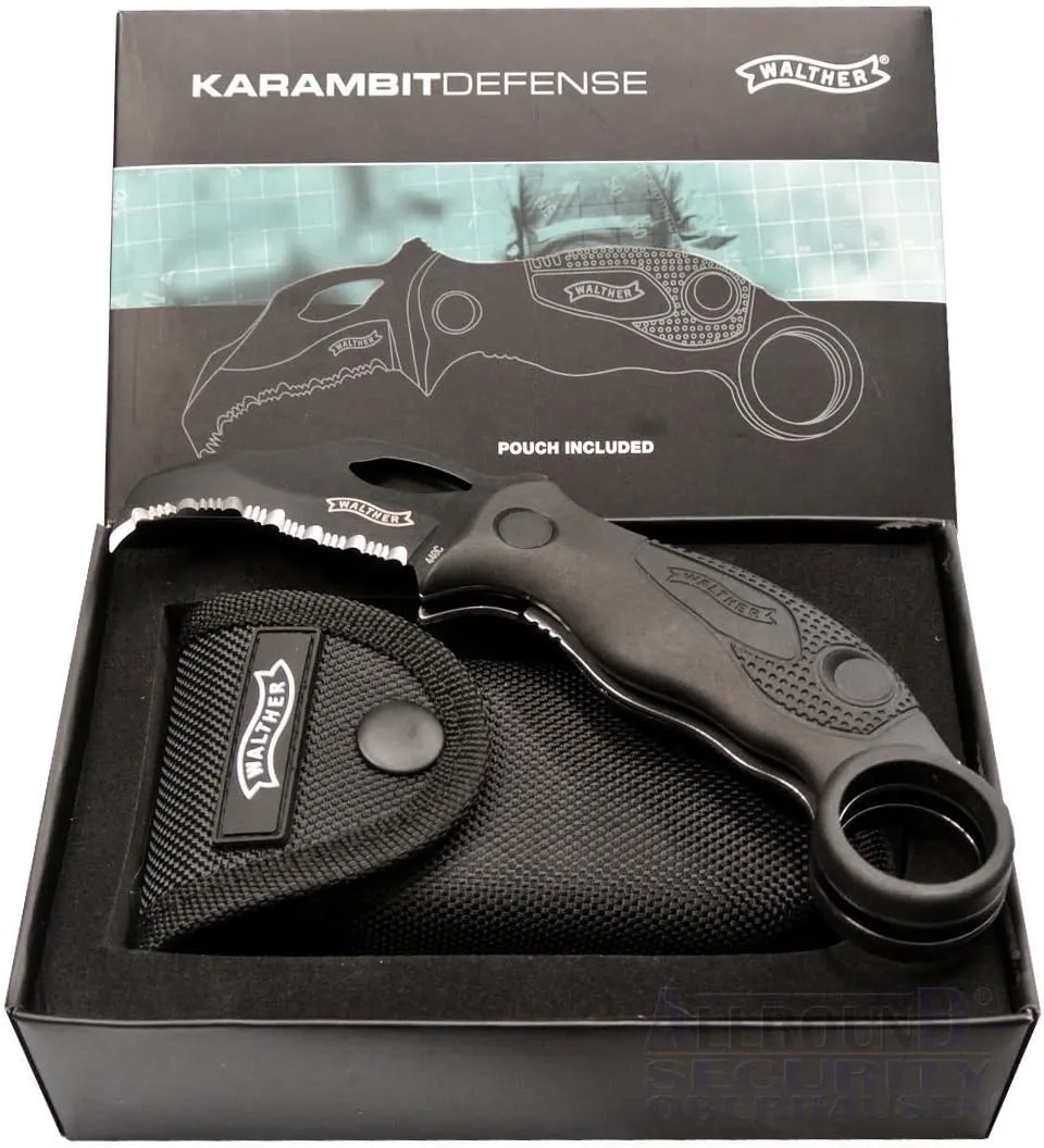Walther Karambit Defense Knife KDK Messer 4.5" 440C Pouch Gift Boxed