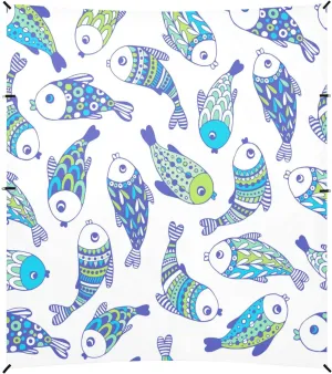 Watercolore Cartoon Fish Green Beach Tent Camping Sun Shelters Portable Outdoor Canopy Sun Shade for Camping Trips Fishing Backyard Fun or Picnics Easy Setup with Carrying Bag