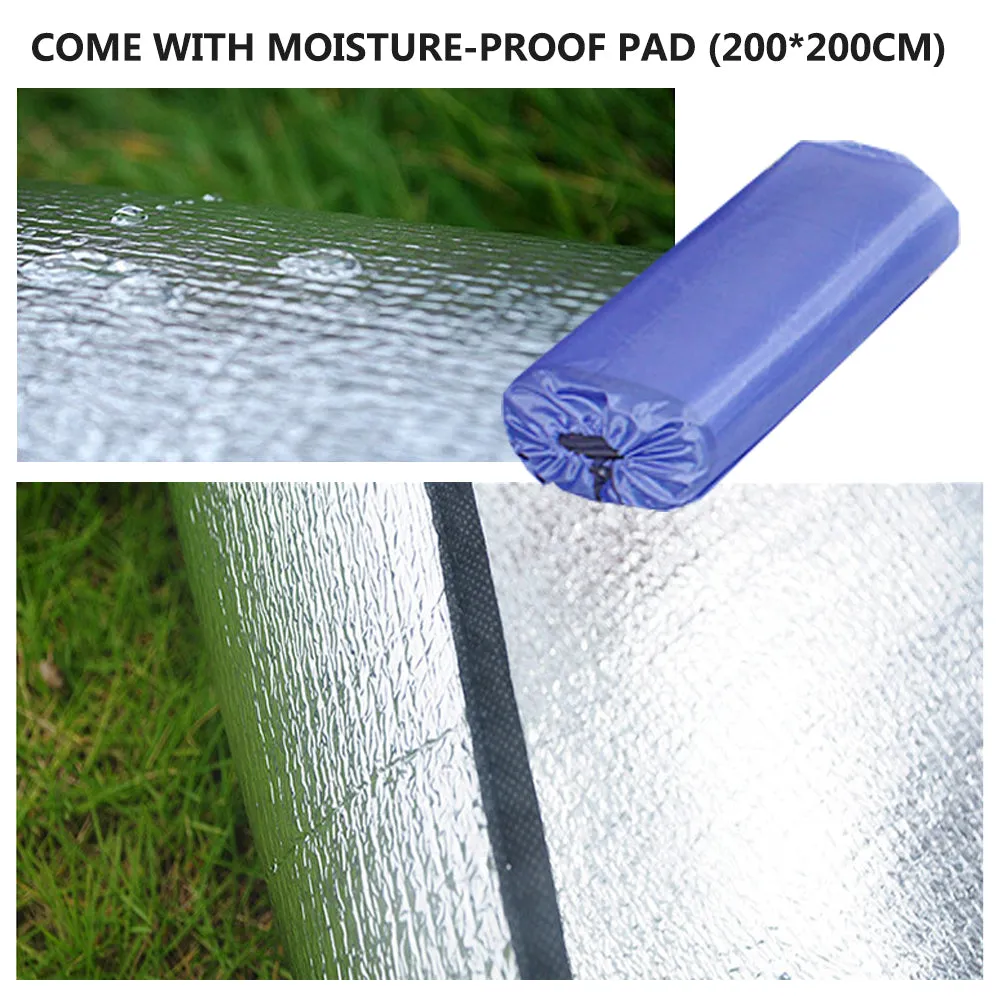 Waterproof Automatic Camping Tent 3-4 Person Come with Moisture Proof Pad(Blue)-REMOTE
