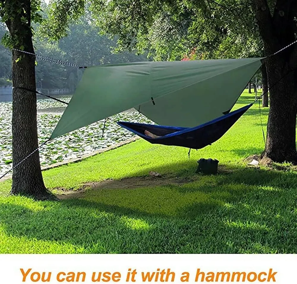 Waterproof Beach Sun Shelter Tarp Tent Shade Ultralight UV Garden Awning Canopy Sunshade Outdoor Camping Hammock Rain Fly(Color:Black)
