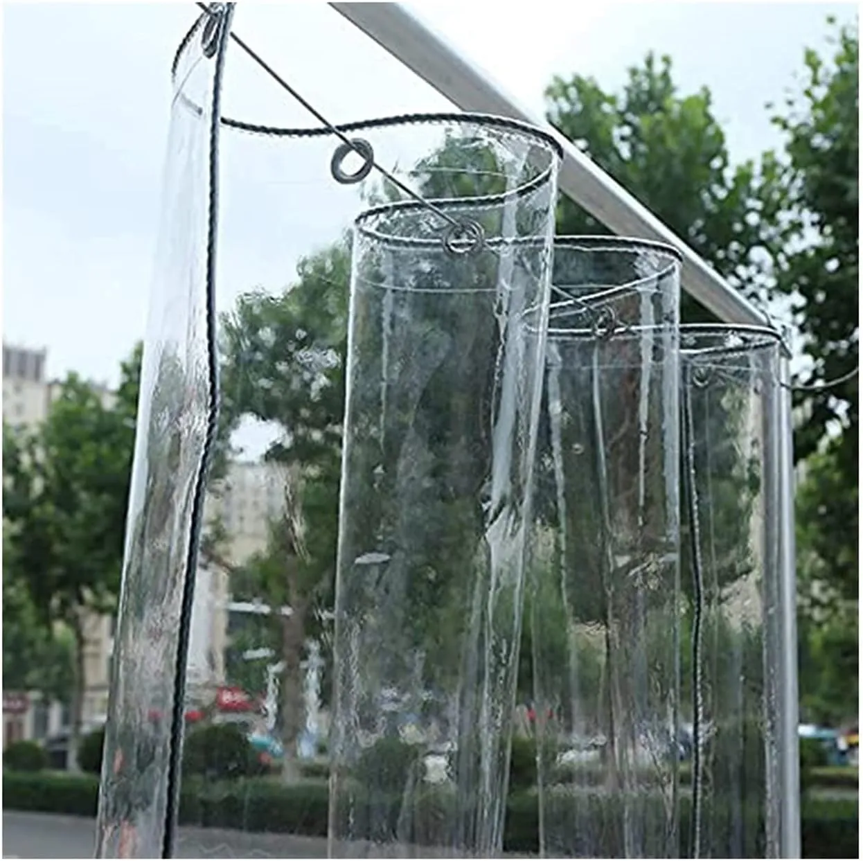Waterproof Clear Tarpaulin Clear Waterproof Tarp Transparent Waterproof Cover Tarp High Transparency for Pool Car Truck(1x2m)