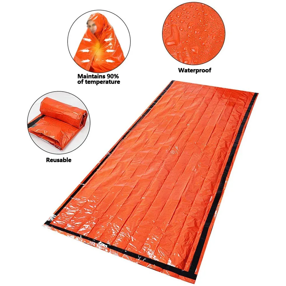 Waterproof Emergency Thermal Sleeping Bag and Blanket for Outdoor Survival