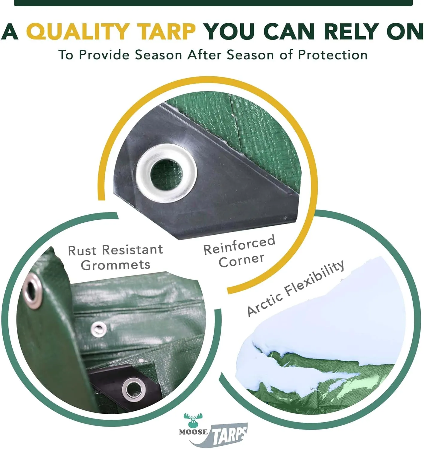 Waterproof Heavy Duty Tarp - for Wood Furniture, Car, Boat, Pool, & More - Tear Resistant - 30x50 Foot Indoor/Outdoor Reversible Green/Brown