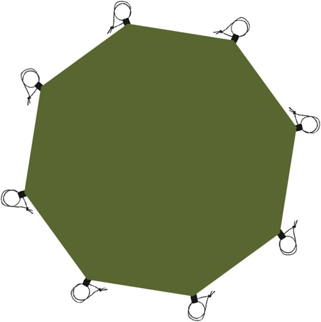 Waterproof Octagonal Tent Footprint Ground Mat Hammock Shelter Groundsheet Camping Tarp for Camping Equipment, No Ground Nails
