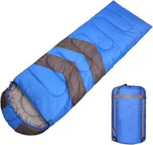 Waterproof Sleeping Bag, Single Person 3 Season Sleeping Bag for Adults Easy to Carry Lightweight Warm for Camping Outdoors，Blue