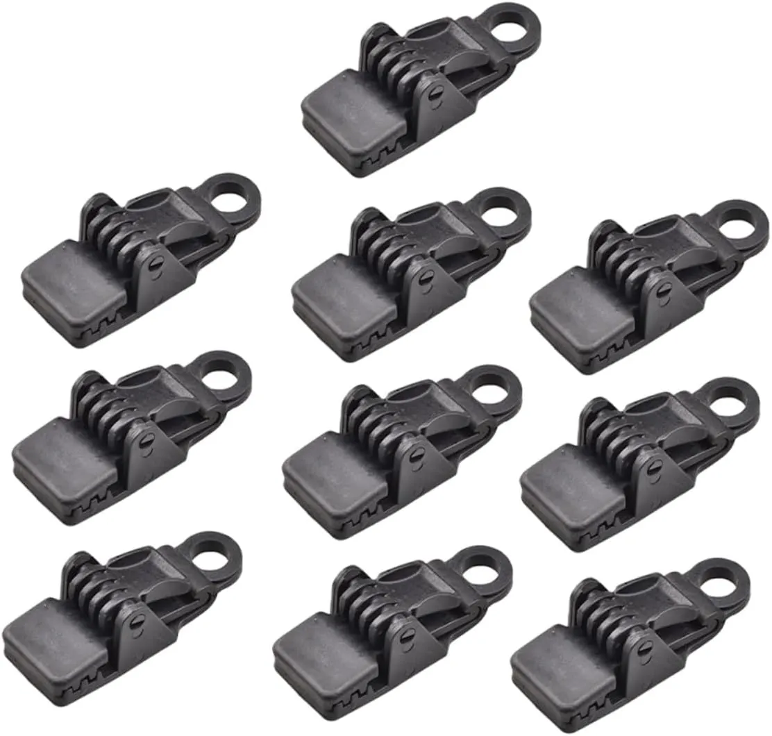 Waterproof Tarp Tent Clips 10 Pack Outdoor Tent Clamp Windproof Fixing Clips