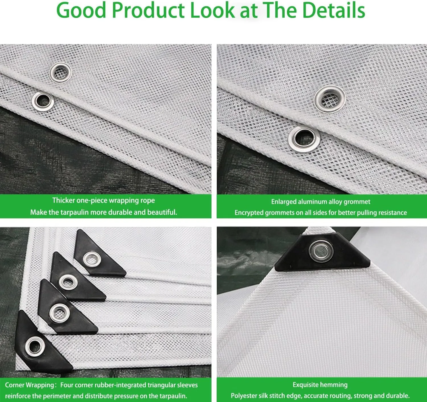 Waterproof Tarp Tent Cover Tarp for Under Tent Multi Purpose Protective Cover Durable Waterproof Weather Proof Rip and Tear Resistant 2.46ft x 3.28ft White