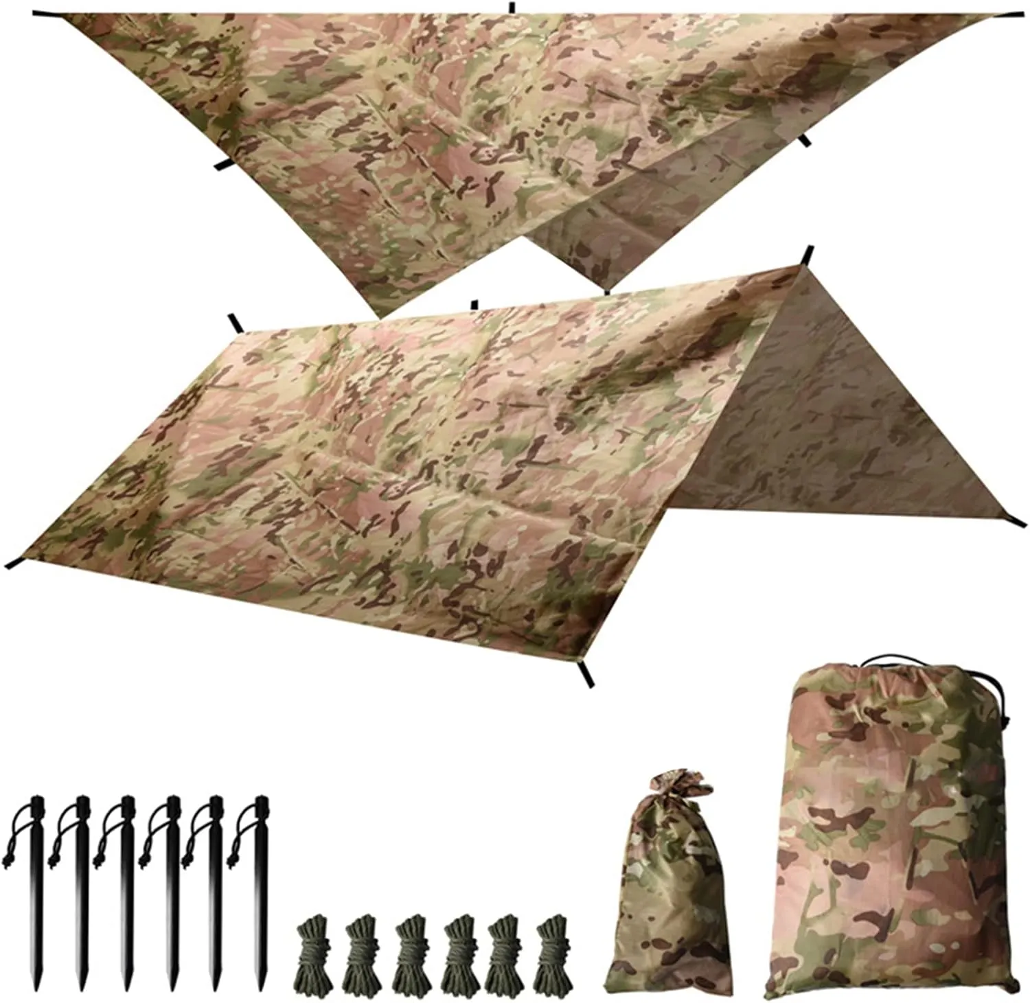 Waterproof Tent Tarp for Under Tent, Lightweight Camping Tarp Shelter, PU 3000 Waterproof, Tarp Canopy for Camping, Backpacking Outdoor Adventure