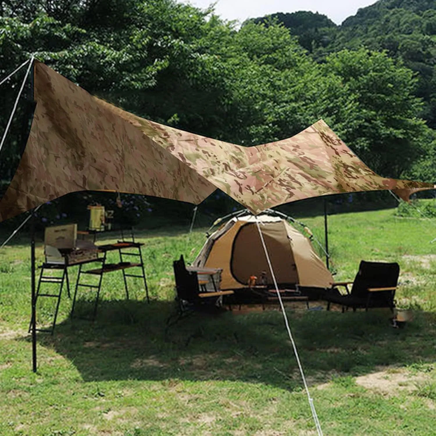 Waterproof Tent Tarp for Under Tent, Lightweight Camping Tarp Shelter, PU 3000 Waterproof, Tarp Canopy for Camping, Backpacking Outdoor Adventure