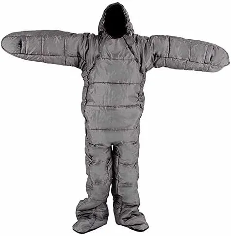 Wearable Mummy Sleeping Bag for Adults – Full Body Outdoor Camping Bag with Arms & Legs, 3-Season Warmth